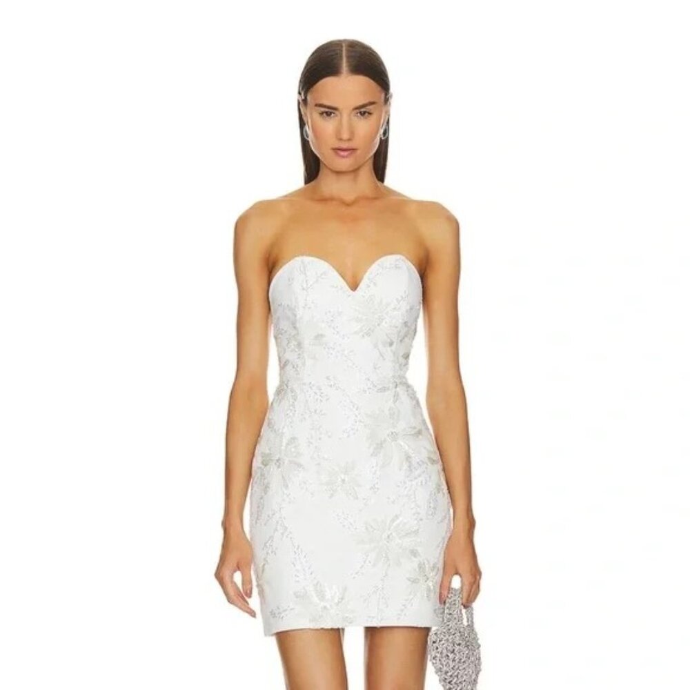 Milly Ronni Cady Embroidered Dress, White, Size 6